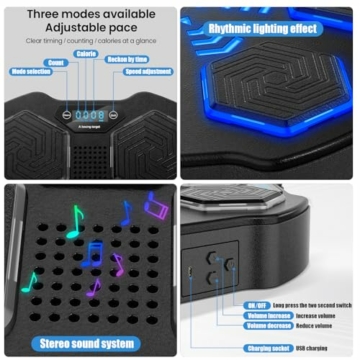 Musik-Boxmaschine Smart Elektronische Boxtrainingsausrüstung Wandmontiertes LED Boxziel für Erwachsene und Kinder, Unterstützt Bluetooth, Geschwindigkeitseinstellung, Kalorienzähl-Zeitmessmodus - 4